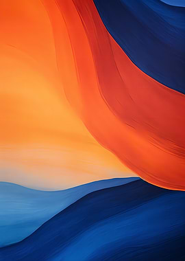 Abstract Orange and Blue Waves