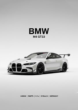 BMW M4 GT3 White Car