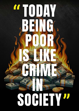 Poverty vs Money as Crime in Society Quote