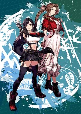 Tifa and Aerith Final Fantasy Artwork