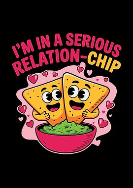 Serious Relation-chip Cartoon Food Pun