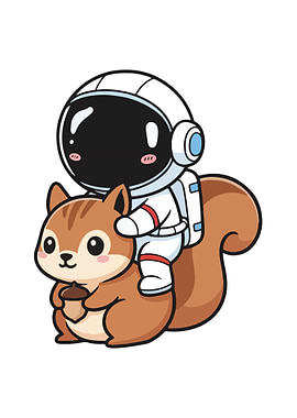 Astronaut Squirrel Cartoon
