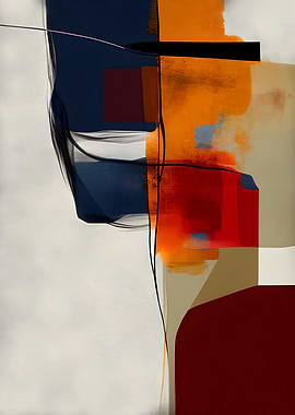 Abstract Painting with Geometric Shapes