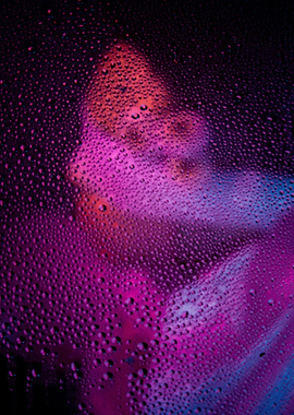 Abstract Water Droplets on Glass