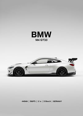 BMW M4 GT3 White Car