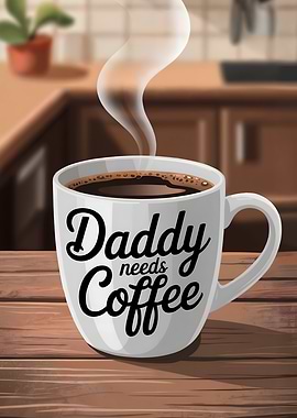 Daddy Needs Coffee Mug Illustration