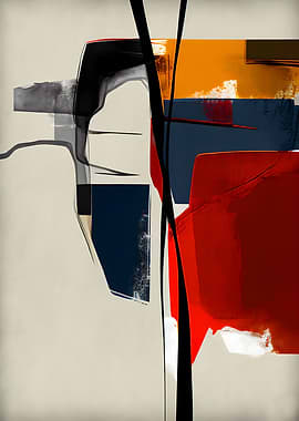 Abstract Painting with Bold Colors