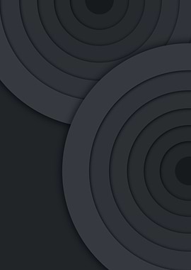 Abstract Dark Gray Concentric Circles