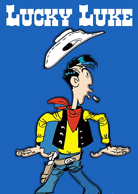 Lucky Luke Cartoon Character Illustration