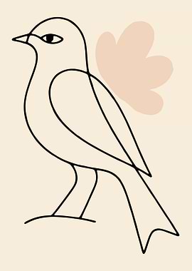 Minimalist Bird Line Art