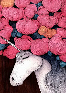 Floral Unicorn Illustration