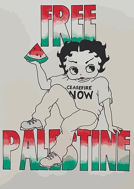 Free Palestine with Betty Boop