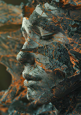 Cracked Stone Face Profile