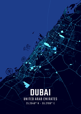 Dubai Midnight City Map