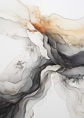 Abstract Ink Flow Art