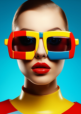 Woman with Colorful Sunglasses Portrait
