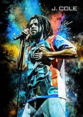 J. Cole Colorful Portrait