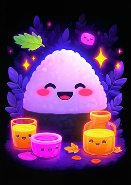 Cute Onigiri and Friends