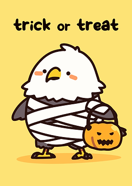 Cute Halloween Eagle Mummy Cartoon
