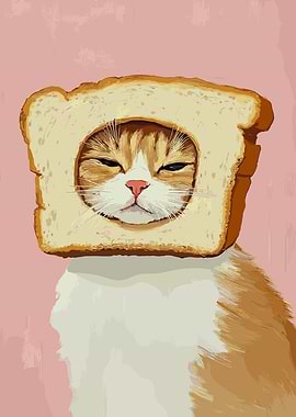 Cat in Bread Slice Digital Art