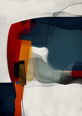 Abstract Shapes in Red, Blue, and Orange