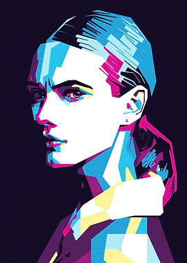 Woman Portrait in Pop Art Style