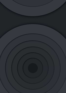 Abstract Dark Gray Concentric Circles