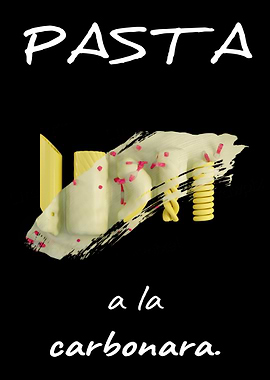 Pasta a la carbonara food art