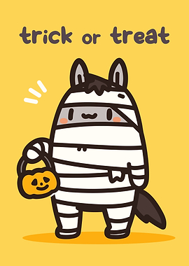 Cute Mummy Horse Halloween Illustration