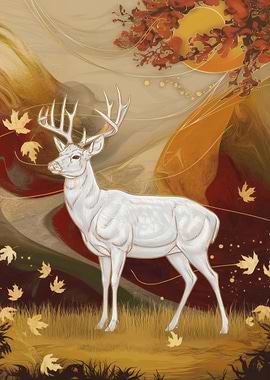 White Deer in Autumn