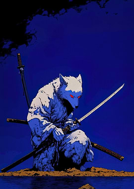 Wolf Warrior with Katana