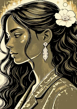 Elegant Woman Portrait in Sepia Tones