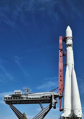 Vostok Rocket on Launch Pad
