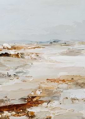 Abstract Landscape Painting with Neutral Tones