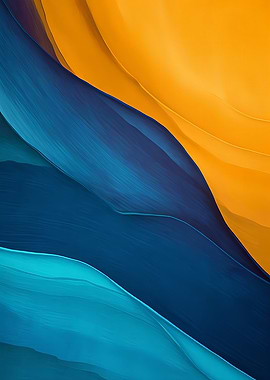 Abstract Blue and Yellow Waves