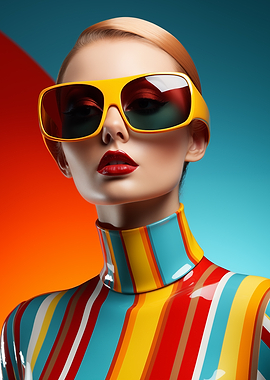Retro Fashion Portrait with Bold Colors