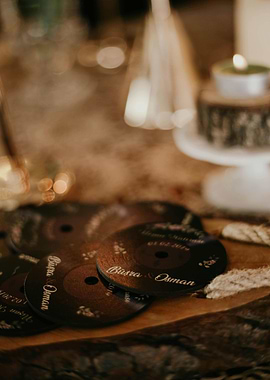 Personalized Wedding Coasters with Names and Date