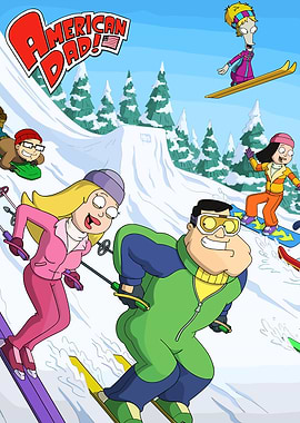American Dad! Skiing Cartoon
