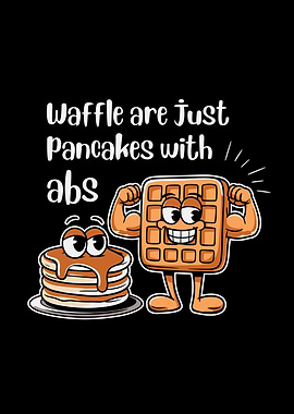 Waffle and Pancake Cartoon Illustration