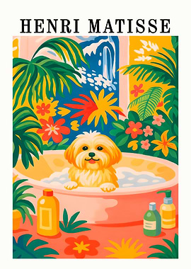 Henri Matisse Style Dog Bath
