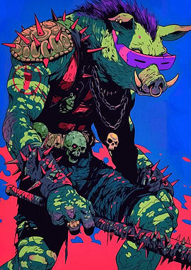 Mutant Boar Warrior Illustration