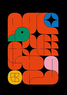 MODULAR INTERLOCK | Geometric Abstract Art Print