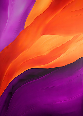 Abstract Orange and Purple Waves
