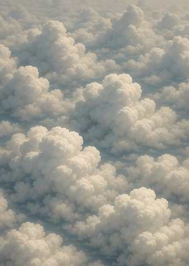 Aerial View of Fluffy White Clouds
