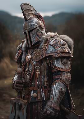 Ornate Medieval Knight in Detailed Armor
