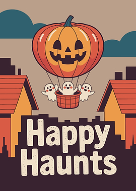 Happy Haunts Halloween Pumpkin Balloon