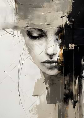 Abstract Portrait Painting of a Woman