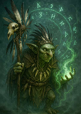 Green Goblin Shaman with Magic