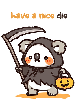 Cute Koala Grim Reaper Halloween