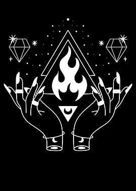 Mystic Hands with Fire and Diamonds
